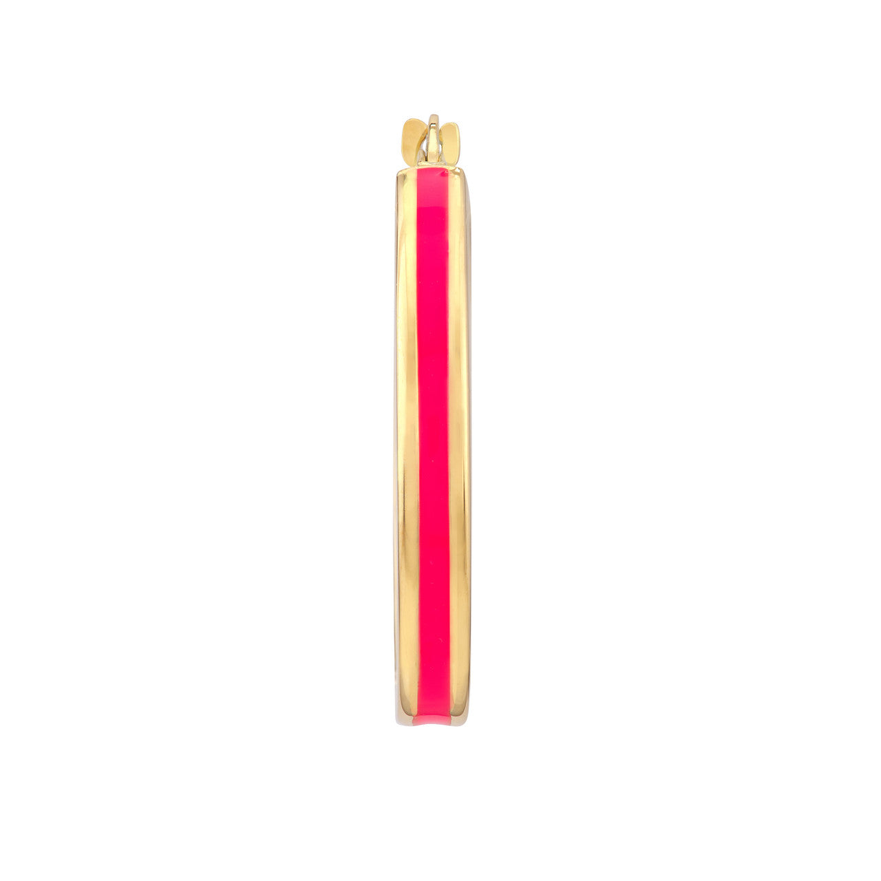 14k Pink Enamel Hoop